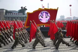 Size: 1200x800 | Tagged: safe, banned from derpibooru, deleted from derpibooru, derpibooru import, starlight glimmer, human, dprk, irl, irl human, marching, north korea, photo, smug, smuglight glimmer, soldiers, stalin glimmer