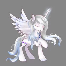 Size: 3000x3000 | Tagged: safe, artist:hanaty, banned from derpibooru, deleted from derpibooru, derpibooru import, oc, unofficial characters only, alicorn, pony, alicorn oc, female, horn, mare, simple background, snow, solo, wings