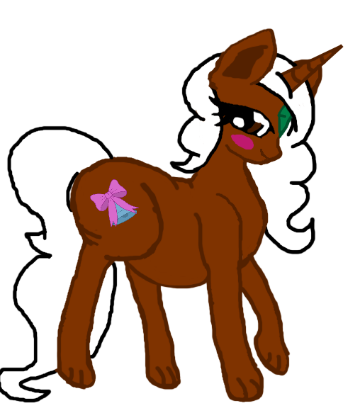 Size: 508x583 | Tagged: safe, artist:lyoka, banned from derpibooru, deleted from derpibooru, derpibooru import, oc, oc:faerie belle, unofficial characters only, original species, unicorn, wolf, wolf pony, blushing, chubby, cute, fat ass, female, mare, species swap, thighs, thunder thighs