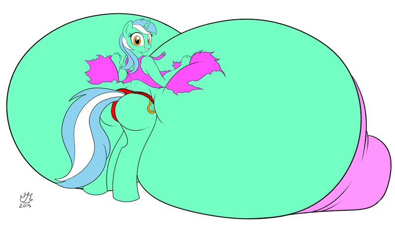 Size: 1280x753 | Tagged: questionable, artist:badgerben, banned from derpibooru, color edit, colorist:minshi woods, deleted from derpibooru, derpibooru import, edit, lyra heartstrings, anthro, unguligrade anthro, areola, ass, big breasts, breast expansion, breasts, breasts on floor, busty lyra heartstrings, butt, clothes, colored, female, growth, huge breasts, hyper, hyper breasts, impossibly large breasts, looking back, lyra hindstrings, nipples, nudity, panties, solo, solo female, torn clothes, underwear, wardrobe malfunction