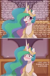 Size: 800x1200 | Tagged: safe, artist:verawitch, banned from derpibooru, deleted from derpibooru, derpibooru import, princess celestia, alicorn, pony, ask, blushing, comic, cute, cutelestia, dialogue, embarrassed, female, implied lesbian, implied shipping, implied twilestia, mare, tumblr, wavy mouth