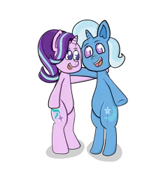 Size: 3441x3577 | Tagged: safe, artist:xppp1n, banned from derpibooru, deleted from derpibooru, derpibooru import, starlight glimmer, trixie, pony, unicorn, female, lesbian, shipping, simple background, startrix, transparent background