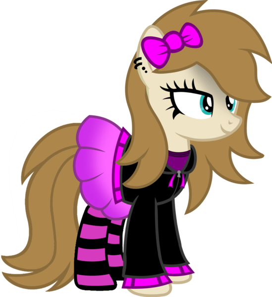 Size: 1280x1399 | Tagged: safe, artist:fletcherthehuntress, banned from derpibooru, deleted from derpibooru, derpibooru import, oc, oc:cinnamon, unofficial characters only, earth pony, pony, clothes, cute, female, hoodie, mare, simple background, skirt, socks, solo, striped socks, transparent background, vector