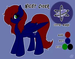 Size: 1280x996 | Tagged: safe, artist:meggchan, banned from derpibooru, deleted from derpibooru, derpibooru import, oc, oc:night coder, pegasus, cutie mark, female, mare, reference sheet, solo, wings