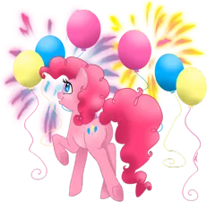 Size: 1024x1000 | Tagged: safe, artist:xxcommandershepardxx, banned from derpibooru, deleted from derpibooru, derpibooru import, pinkie pie, pony, balloon, butt, plot, raised hoof, simple background, solo, transparent background, underhoof