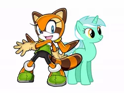 Size: 800x600 | Tagged: safe, artist:amyrosefan201, banned from derpibooru, deleted from derpibooru, derpibooru import, lyra heartstrings, crossover, marine the raccoon, sonic the hedgehog (series)