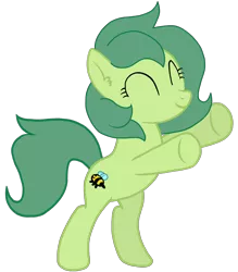 Size: 2050x2340 | Tagged: safe, artist:torvusil, banned from derpibooru, deleted from derpibooru, derpibooru import, oc, oc:silly numptie, unofficial characters only, bee, earth pony, insect, pony, digital art, eyes closed, female, green hair, green mane, green tail, happy, high res, mare, mlplounge, paint.net, simple background, smiling, solo, standing, transparent background, upsies