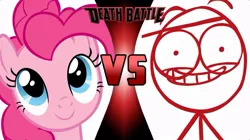 Size: 750x421 | Tagged: safe, banned from derpibooru, deleted from derpibooru, derpibooru import, pinkie pie, death battle, dick figures, exploitable meme, meme, red