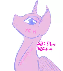 Size: 1920x2160 | Tagged: safe, artist:jessicanyuchi, banned from derpibooru, deleted from derpibooru, derpibooru import, oc, unofficial characters only, alicorn, pegasus, pony, unicorn, commission, profile, profile picture, side, sketch, solo, your character here