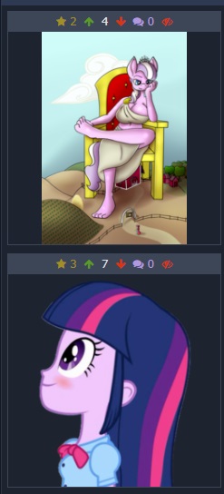 Size: 247x544 | Tagged: safe, banned from derpibooru, deleted from derpibooru, derpibooru import, diamond tiara, twilight sparkle, anthro, plantigrade anthro, derpibooru, equestria girls, barefoot, clothes, feet, juxtaposition, juxtaposition win, meme, meta, toga