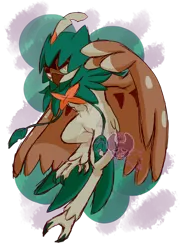 Size: 1024x1425 | Tagged: safe, artist:sleepydemonmonster, banned from derpibooru, deleted from derpibooru, derpibooru import, decidueye, pokémon