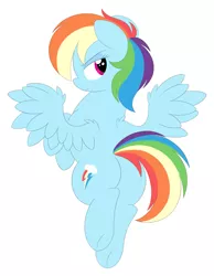 Size: 1477x1902 | Tagged: safe, artist:onlytheponies, banned from derpibooru, deleted from derpibooru, derpibooru import, rainbow dash, lidded eyes, simple background, solo, spread wings, white background, wings