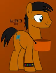 Size: 3512x4578 | Tagged: safe, artist:mandash1996, banned from derpibooru, deleted from derpibooru, derpibooru import, oc, oc:chiprodash, unofficial characters only, absurd resolution, basket, brown background, halloween, holiday, male, simple background, solo, vector