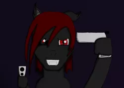 Size: 530x375 | Tagged: grimdark, artist:darkfire shadowflame, banned from derpibooru, deleted from derpibooru, derpibooru import, oc, oc:darkfire shadowflame, unofficial characters only, bat pony, bat pony oc, bat wings, crawling in my skin, edge, edgy, fangs, gun, handgun, heterochromia, hoof hold, ow the edge, pistol, poorly drawn pony, suicide, wake me up inside, weapon, wings