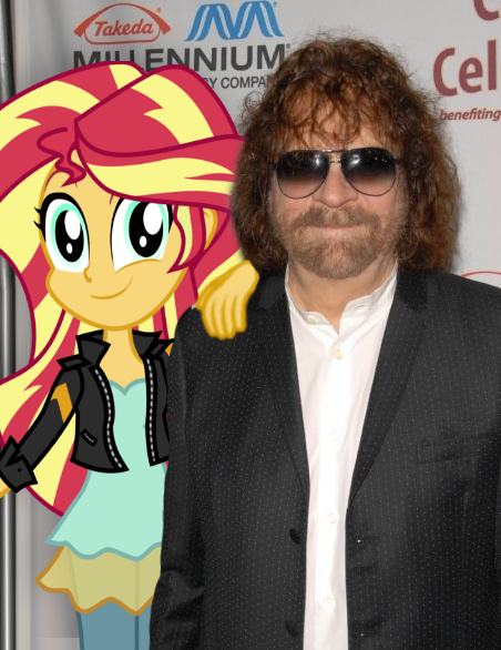 Size: 452x586 | Tagged: safe, artist:botchan-mlp, artist:grapefruitface1, banned from derpibooru, deleted from derpibooru, derpibooru import, edit, sunset shimmer, human, equestria girls, canon x music, celebrity, clothes, electric light orchestra, equestria girls in real life, facial hair, irl, irl human, jeff lynne, musician, photo, shipping, suit