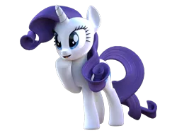 Size: 1600x1200 | Tagged: safe, artist:mythicspeed, banned from derpibooru, deleted from derpibooru, derpibooru import, rarity, pony, unicorn, 3d, blender, female, horn, mare, simple background, smiling, solo