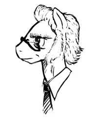 Size: 467x598 | Tagged: safe, artist:samnemus, banned from derpibooru, deleted from derpibooru, derpibooru import, ponified, pony, 4chan, bust, drawthread, isaac asimov, monochrome, portrait, sketch, solo