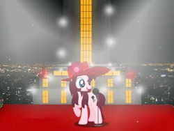 Size: 2708x2036 | Tagged: safe, artist:thunder-artist, banned from derpibooru, deleted from derpibooru, derpibooru import, ponified, pony, city, crossover, female, image, mare, microphone, new donk city, new york city, pauline, png, singing, stage, super mario bros., super mario odyssey