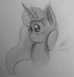 Size: 900x939 | Tagged: safe, artist:jackmuir, banned from derpibooru, deleted from derpibooru, derpibooru import, princess luna, bust, head, portrait, solo, traditional art