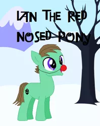 Size: 388x490 | Tagged: safe, banned from derpibooru, deleted from derpibooru, derpibooru import, oc, oc:ian, parody, pixel art, rankin/bass, red nose, rudolph the red nosed reindeer, snow