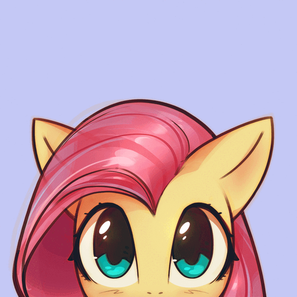 Size: 1000x1000 | Tagged: safe, artist:mirroredsea, banned from derpibooru, deleted from derpibooru, derpibooru import, edit, part of a set, fluttershy, pegasus, pony, animated, blue background, blushing, bouncing, bust, cute, female, looking at you, mare, peeking, seizure warning, shyabetes, simple background, solo