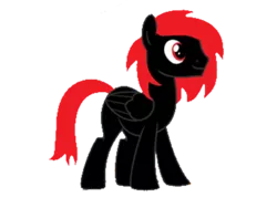 Size: 373x280 | Tagged: safe, anonymous artist, banned from derpibooru, deleted from derpibooru, derpibooru import, oc, oc:miles scratch, unofficial characters only, pegasus, 2018 community collab, derpibooru community collaboration, happy, male, red and black oc, red eyes, red hair, simple background, tail, transparent background, wings