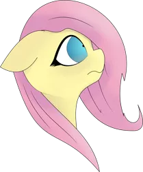 Size: 1540x1839 | Tagged: safe, artist:shepardinthesky, banned from derpibooru, deleted from derpibooru, derpibooru import, fluttershy, bust, eyelashes, eyeliner, floppy ears, makeup, scared, shrunken pupils, simple background, solo, transparent background, wavy mouth