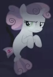 Size: 330x480 | Tagged: safe, banned from derpibooru, deleted from derpibooru, derpibooru import, sweetie belle, seapony (g4), surf and/or turf, leak, spoiler:s08, cutie mark, in the dark, unhappy