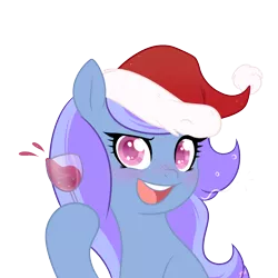 Size: 1250x1250 | Tagged: safe, artist:jumblehorse, banned from derpibooru, deleted from derpibooru, derpibooru import, oc, oc:peppermint crunch, unofficial characters only, pegasus, pony, alcohol, christmas, drinking, drunk, female, festive, glass, hat, holiday, mare, santa hat, simple background, transparent background, wine, wine glass