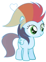 Size: 1424x1928 | Tagged: safe, artist:diamond-chiva, banned from derpibooru, deleted from derpibooru, derpibooru import, oc, oc:winter stripes, unofficial characters only, pegasus, pony, female, filly, heart eyes, offspring, parent:rainbow dash, parent:soarin', parents:soarindash, simple background, solo, transparent background, wingding eyes