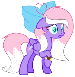 Size: 1344x1368 | Tagged: safe, artist:diamond-chiva, banned from derpibooru, deleted from derpibooru, derpibooru import, oc, oc:rainbow biscuit, unofficial characters only, pegasus, pony, base used, bow, female, hair bow, mare, raised hoof, simple background, solo, transparent background