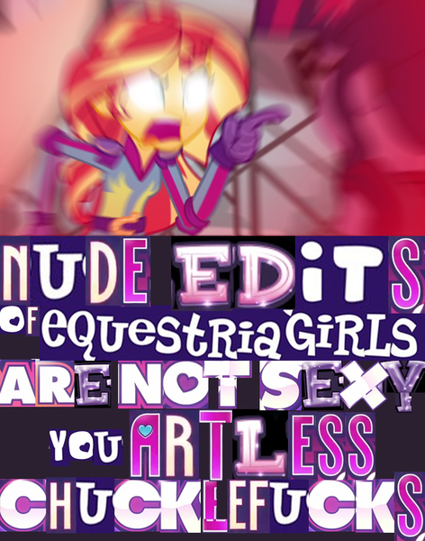 Size: 720x915 | Tagged: questionable, artist:marik azemus34, banned from derpibooru, deleted from derpibooru, derpibooru import, edit, edited screencap, screencap, sci-twi, sunset shimmer, twilight sparkle, derpibooru, equestria girls, friendship games, 200% mad, angry, caption, expand dong, exploitable meme, glowing eyes, image macro, meme, meta, motion blur, nude edit, nudity, pointing, rage, shitposting, sunset yells at twilight, swearing, text, vulgar, yelling