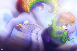 Size: 702x468 | Tagged: safe, artist:zaldia-mavi, banned from derpibooru, deleted from derpibooru, derpibooru import, rainbow dash, pegasus, pony, flying, image, png, rainbow, solo