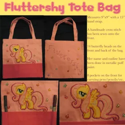 Size: 900x900 | Tagged: safe, artist:pinkxombie, artist:pinkxombiepony, banned from derpibooru, deleted from derpibooru, derpibooru import, fluttershy, bag, custom, ebay, for sale, irl, photo, tote bag, toy