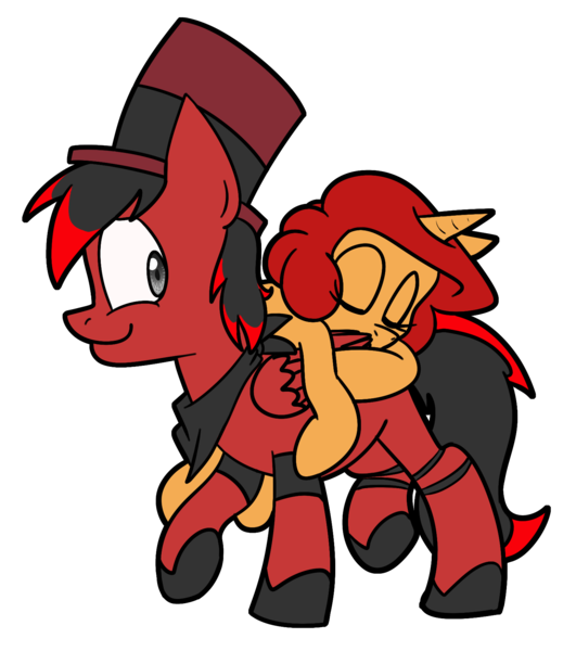 Size: 1527x1724 | Tagged: safe, artist:isaacs-collar, banned from derpibooru, deleted from derpibooru, derpibooru import, oc, oc:keyframe, oc:toonkriticy2k, unofficial characters only, pegasus, pony, red and black oc, simple background, transparent background