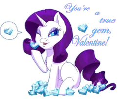 Size: 1024x835 | Tagged: safe, artist:xxcommandershepardxx, banned from derpibooru, deleted from derpibooru, derpibooru import, rarity, pony, unicorn, crystal heart, female, holiday, mare, missing cutie mark, one eye closed, pictogram, simple background, solo, transparent background, valentine, valentine's day, wink