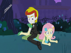 Size: 640x480 | Tagged: suggestive, artist:cesar3o0, banned from derpibooru, deleted from derpibooru, derpibooru import, fluttershy, oc, oc:lucky charm, equestria girls, angry, animated, barefoot, canon x oc, clothes, disturbed, disturbing, dress, duo, facial hair, feet, female, fetish, flucky, foot fetish, foot worship, gala dress, goatee, grand galloping gala, licking, licking foot, male, open mouth, removing shoes, screaming, shipping, shoes, sitting on person, straight, toes, tongue out