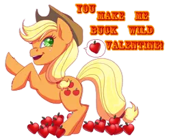 Size: 1024x835 | Tagged: safe, artist:xxcommandershepardxx, banned from derpibooru, deleted from derpibooru, derpibooru import, applejack, earth pony, pony, apple, applejack's hat, cowboy hat, female, food, hat, holiday, mare, pictogram, simple background, solo, stetson, transparent background, valentine's day