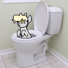 Size: 250x250 | Tagged: safe, artist:nootaz, banned from derpibooru, deleted from derpibooru, derpibooru import, edit, derpy hooves, pegasus, pony, animated, but why, female, flush, mare, spin, toilet