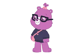 Size: 800x600 | Tagged: safe, banned from derpibooru, deleted from derpibooru, derpibooru import, moondancer, buttons, clothes, glasses, purse, share bear, sweater