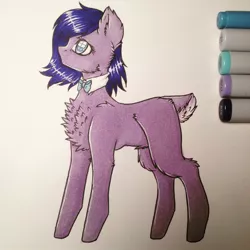 Size: 1080x1080 | Tagged: safe, artist:einzie, banned from derpibooru, deleted from derpibooru, derpibooru import, oc, oc:iris, unofficial characters only, deer, deer pony, original species, chest fluff, photo, traditional art