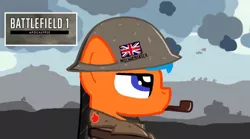 Size: 1350x752 | Tagged: safe, artist:razhunter, banned from derpibooru, deleted from derpibooru, derpibooru import, oc, oc:hunter, unofficial characters only, battlefield 1, helmet, solo