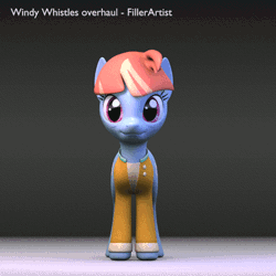 Size: 480x480 | Tagged: safe, artist:fillerartist, banned from derpibooru, deleted from derpibooru, derpibooru import, windy whistles, pony, 3d, animated, blender, female, rotation, solo, wingless