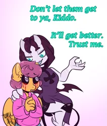 Size: 565x666 | Tagged: semi-grimdark, artist:eve-of-halloween, banned from derpibooru, deleted from derpibooru, derpibooru import, scootaloo, oc, oc:ponytale scootaloo, unofficial characters only, anthro, comic:ponytale, inspirational, positive message