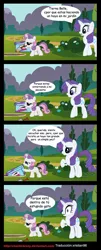 Size: 726x1803 | Tagged: safe, artist:silverslinger, artist:xristian96, banned from derpibooru, deleted from derpibooru, derpibooru import, rarity, sweetie belle, comic, spanish, translation