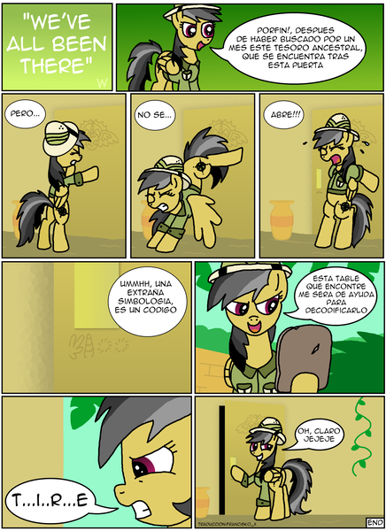 Size: 1600x2200 | Tagged: safe, artist:wertyla, banned from derpibooru, deleted from derpibooru, derpibooru import, daring do, comic, g4, spanish, translation