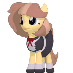 Size: 1920x1920 | Tagged: safe, artist:fillerartist, banned from derpibooru, deleted from derpibooru, derpibooru import, oc, oc:milly millstone, pony, 3d, blender, clothes, female, maid, mare, outline, simple background, solo, test, transparent background, uniform