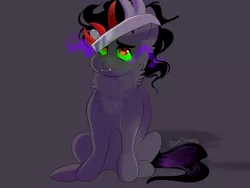 Size: 1024x768 | Tagged: safe, artist:dogjaws, banned from derpibooru, deleted from derpibooru, derpibooru import, king sombra, chest fluff, collar, colt, colt sombra, crown, cute, cute little fangs, daaaaaaaaaaaw, fangs, fluffy, impossibly large chest fluff, jewelry, male, messy mane, regalia, solo, sombra eyes, younger