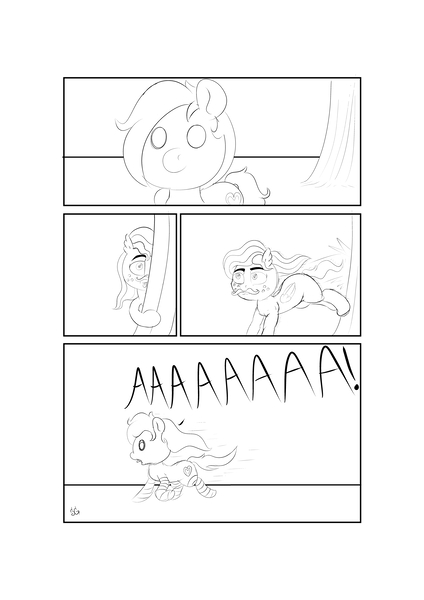 Size: 6071x8598 | Tagged: safe, artist:sunlightgryphon, banned from derpibooru, deleted from derpibooru, derpibooru import, oc, oc:brutal firstborn, oc:ponepony, comic, monochrome