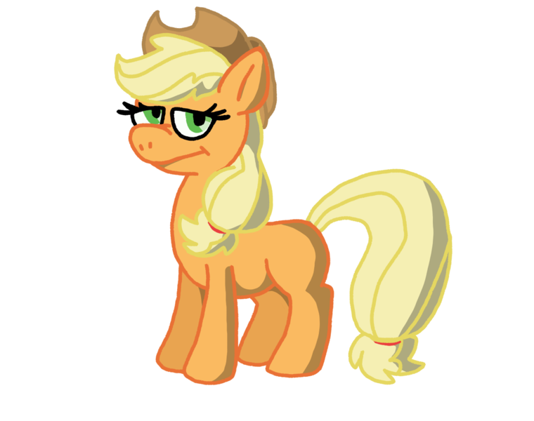 Size: 1251x988 | Tagged: safe, artist:67fats, banned from derpibooru, deleted from derpibooru, derpibooru import, applejack, female, mare, medibang paint, missing cutie mark, simple background, standing, transparent background